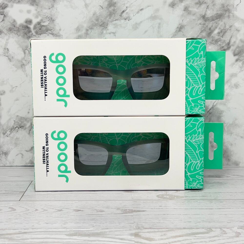 2x Goodr OG Going to Valhalla...Witness! Polarized Dark Gray Sunglasses - NEW!